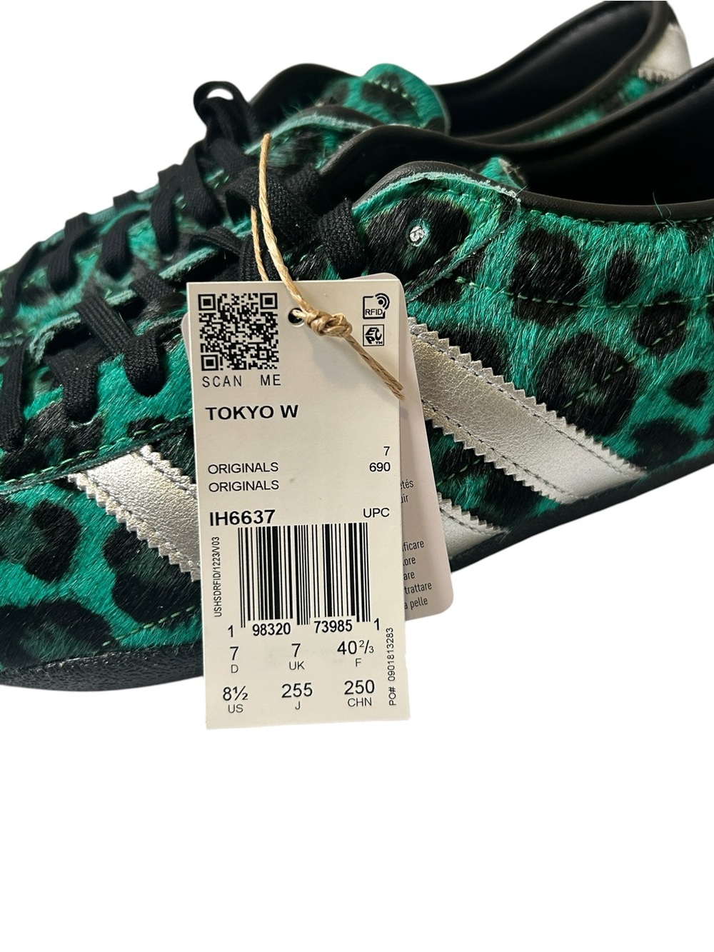 adidas Originals Tokyo W Green Leopard Print Pony Hair Sneakers Size 8.5 NWT - Picture 9 of 12